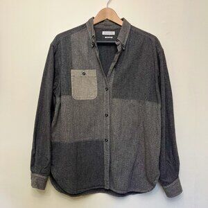 Isabel Marant Etoile Boxy Color-blocked Cotton Button-up, Size Large